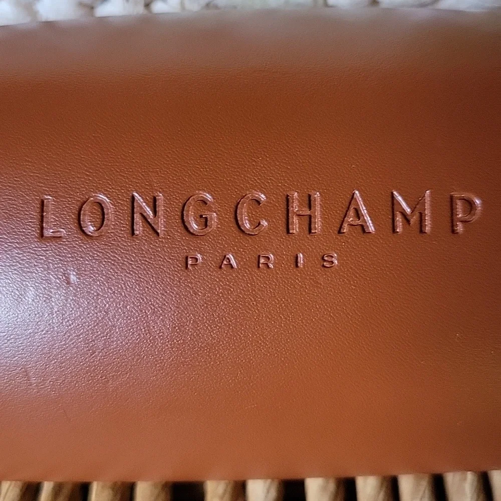Longchamp Paris, brown hard eyeglass/sunglass case